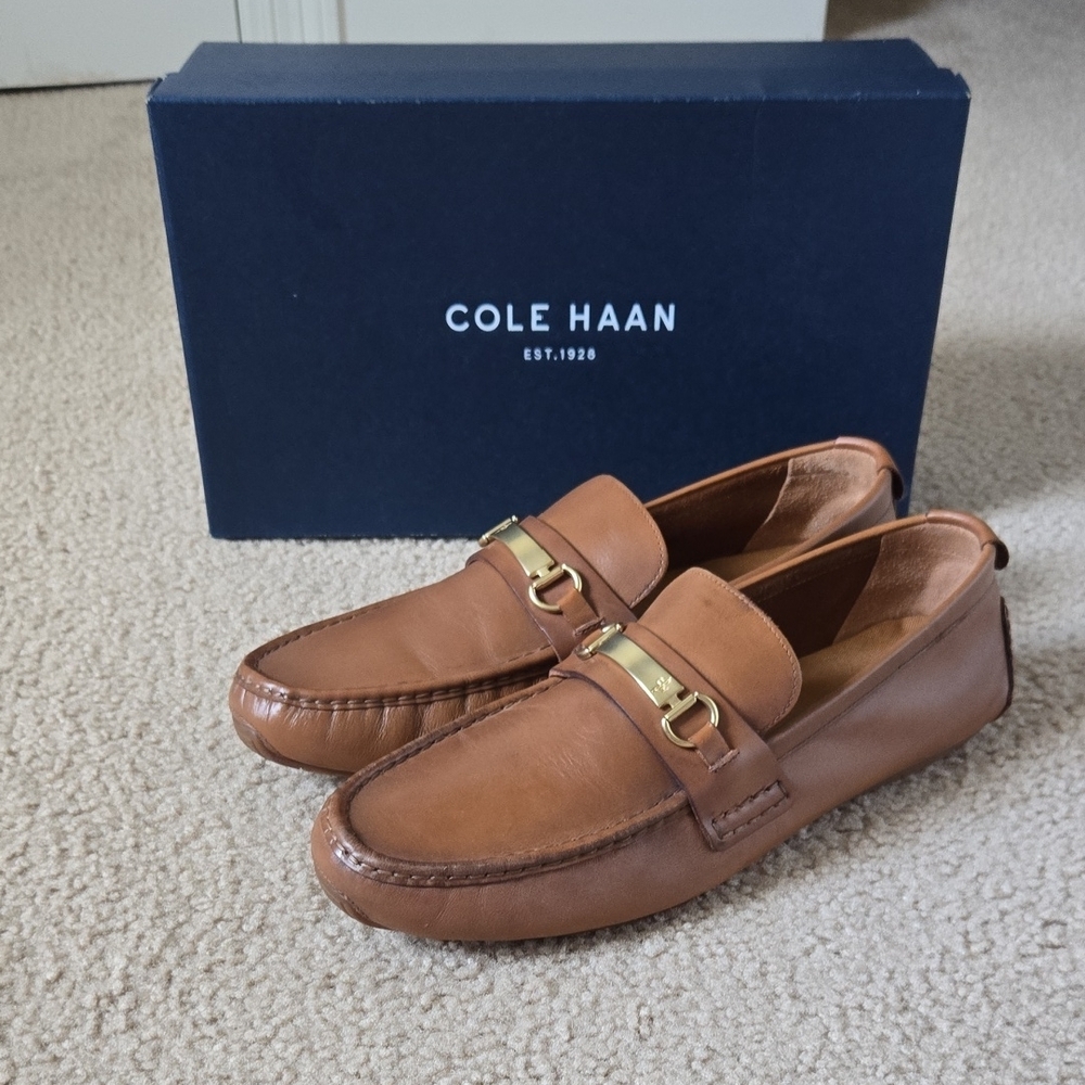 Cole Haan Summers Bit Driver British Tan Leather Loafers Sz 13M